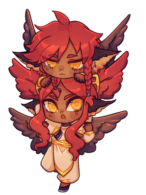 It's already the 6th in Taiwan so I got the best bday gift from my beloved twinsie   It's my OCs Nacarat and Carmina 