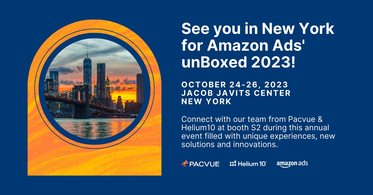 Pacvue's tweet photo. Join us at @AmazonAds #unBoxed 2023 in #NYC for an exciting event packed w/ industry insights, training, cert. classes, breakouts, demos, networking, &amp; after-hours events!

📅 Oct. 24-26, 2023
📍 Javitz Center, NY

Book a meeting with us: https://t.co/hyh9jicjYf

#AmazonUnBoxed https://t.co/XAa9XG59VX