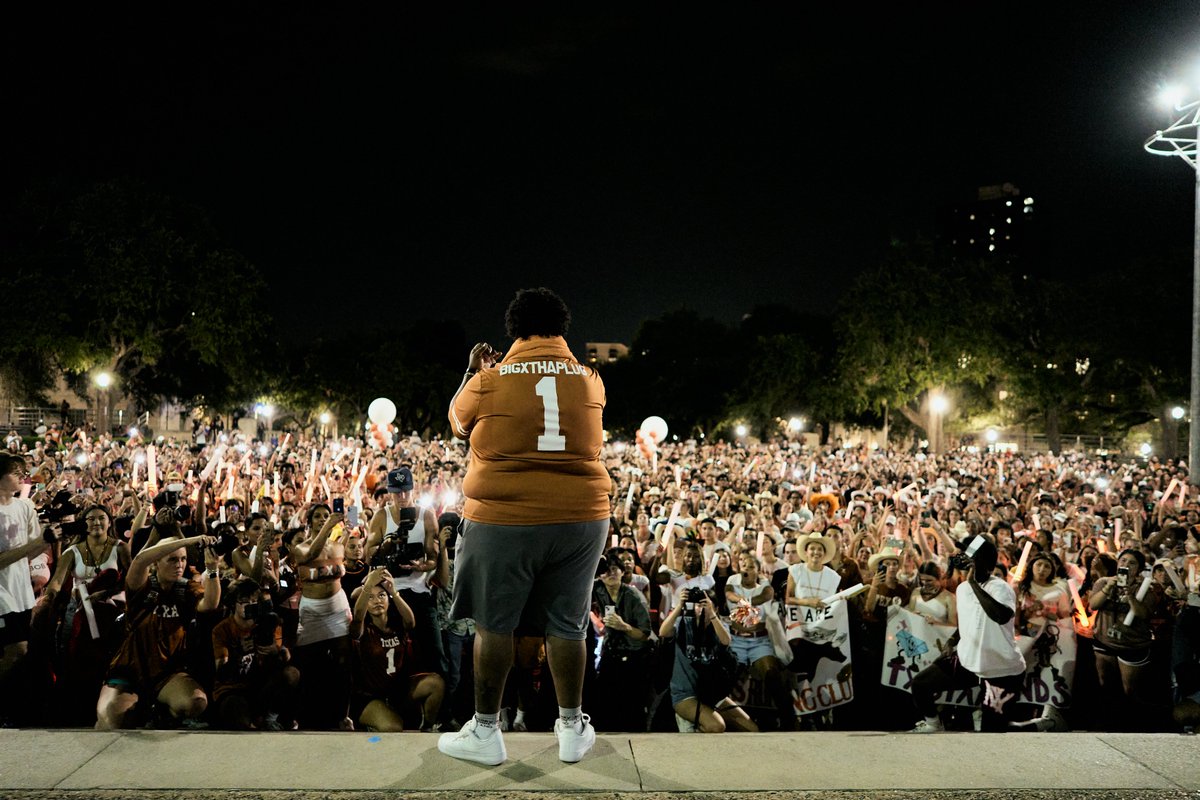 Last night was unforgettable! Thanks to everyone who came out to the Texas Fight Rally &amp; Parade, one of my favorite <a href="/TexasExes/">Texas Exes</a> traditions, to send <a href="/TexasFootball/">Texas Football</a> off to Dallas. We had a huge crowd to support our players. #hookem #BeatOU🤘