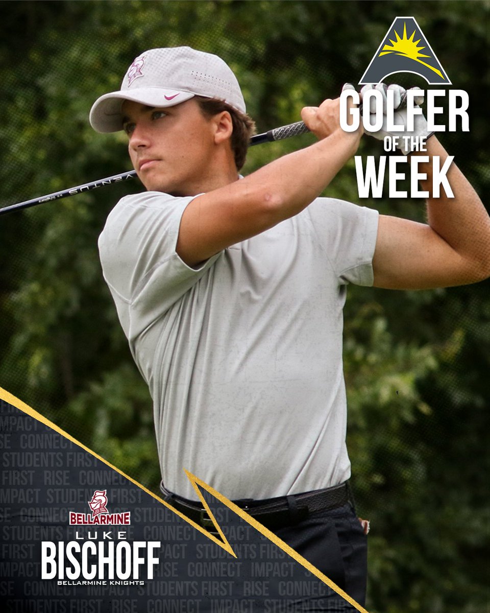 Luke Bischoff of <a href="/BUKnightsMGolf/">Bellarmine Men's Golf</a> earned his first ASUN Golfer of the Week nod after taking home medalist honors at the APSU Intercollegiate‼️🏆⛳️🤩

📰: asunsports.org/news/2023/10/5…

#ASUNMGolf | #SwordsUpBU⚔️ | <a href="/BUKnights/">Bellarmine Athletics</a>