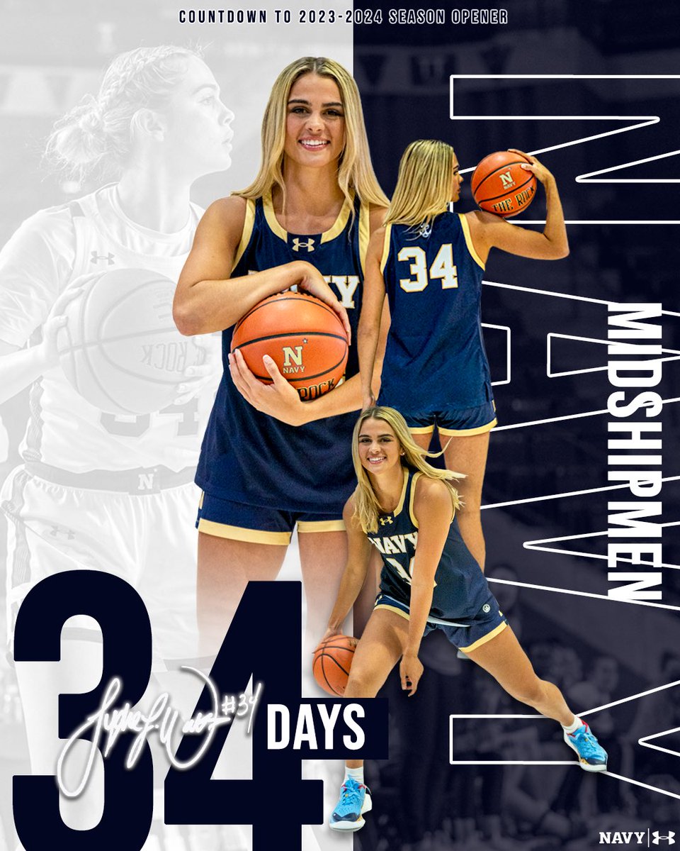 There are 3️⃣4️⃣ days until our first game! <a href="/sydneewattss/">Sydne Watts</a> 💙💛

#GoNavy | #Impact