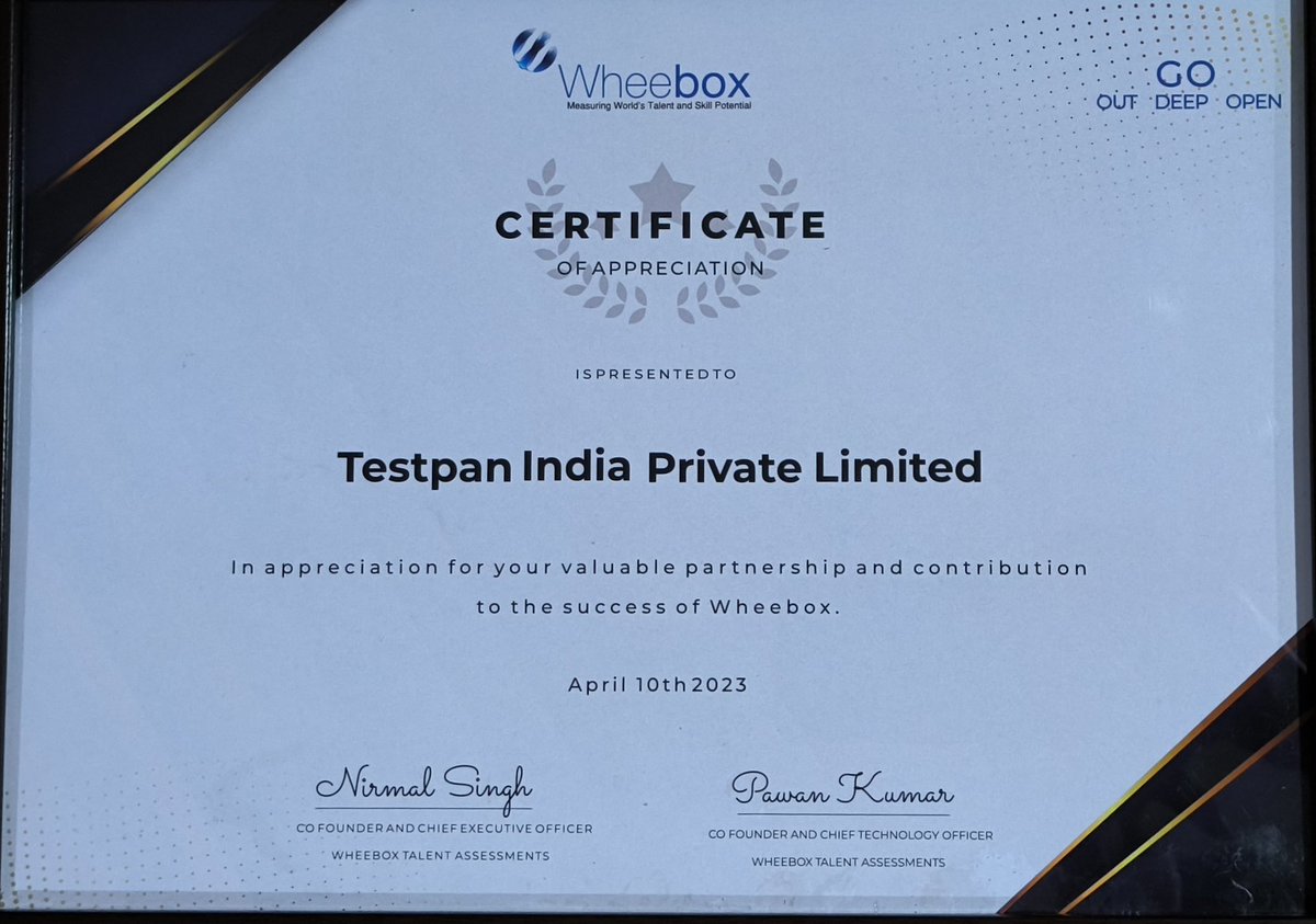 testpanindia's tweet image. Happy to share that we are for the consecutive time have been selected as strategic partner to @mywheebox @Wheebox , proud to be associated with the. @BookMyTestCent1 @rajesh_setia