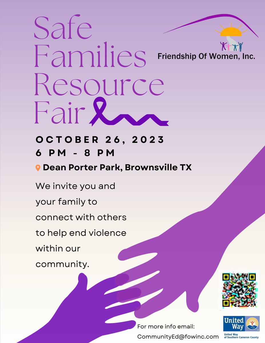fowinc's tweet photo. Join us for an evening of community connections and helping keep families safe.

The “Safe Families Resource Fair” -happening alongside the Brownsville Parks &amp; Rec Dept’s Pumpkin Patch and Scarecrow Trail. #DVAPM

Want to set up an information table?
Email CommunityEd@fowinc.com https://t.co/DWdnthvYzm