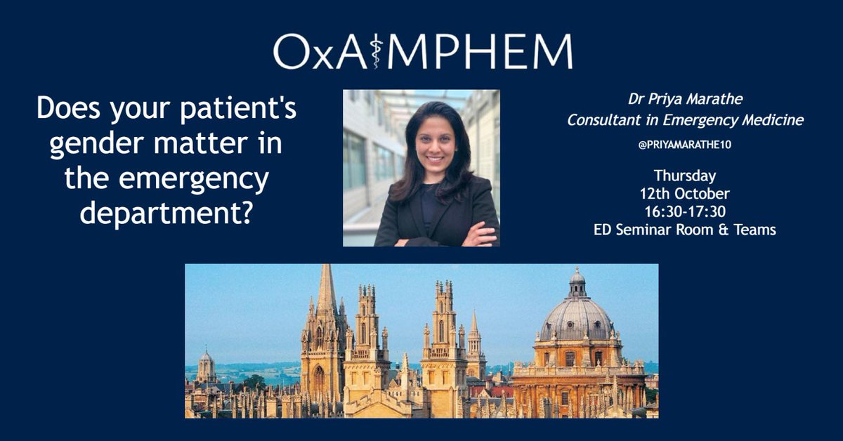 We're excited to announce Dr Priya Marathe as our next speaker- "Does your patient's gender matter in the emergency department?