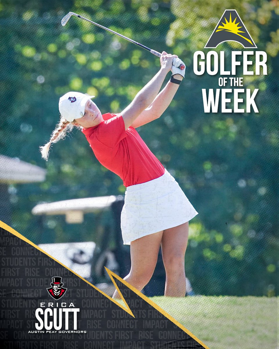 .<a href="/GovsWGO/">Austin Peay Women's Golf</a>'s <a href="/ericascutt/">ericascutt</a> tabbed ASUN Golfer of the Week after earning medalist honors at the Saluki Invitational with her 4-under 212. 🏆⛳️💯🎩

📰: asunsports.org/news/2023/10/5…

#ASUNWGolf | #LetsGoPeay | <a href="/letsgopeay/">Austin Peay Governors</a>