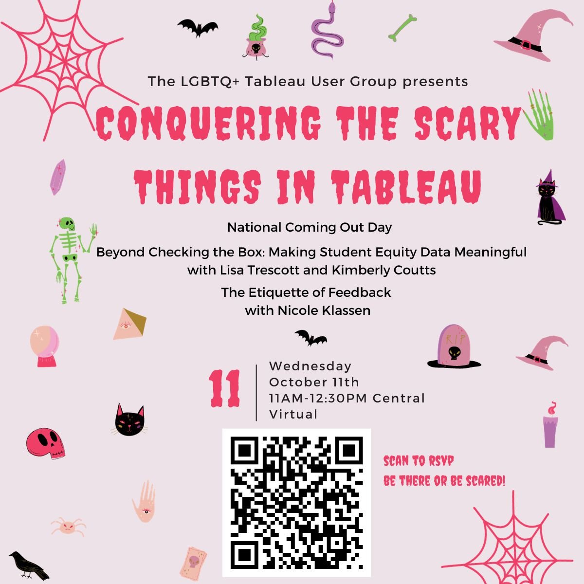 DataPrideTUG's tweet image. #DataFam we are so excited for our next #DataPride TUG event next week on #NationalComingOutDay!

We will have presentations from @LisaTrescott @Kimstrezz &amp;amp; @NicoleKlassen12! Don&apos;t be scared &amp;amp; come check it out!