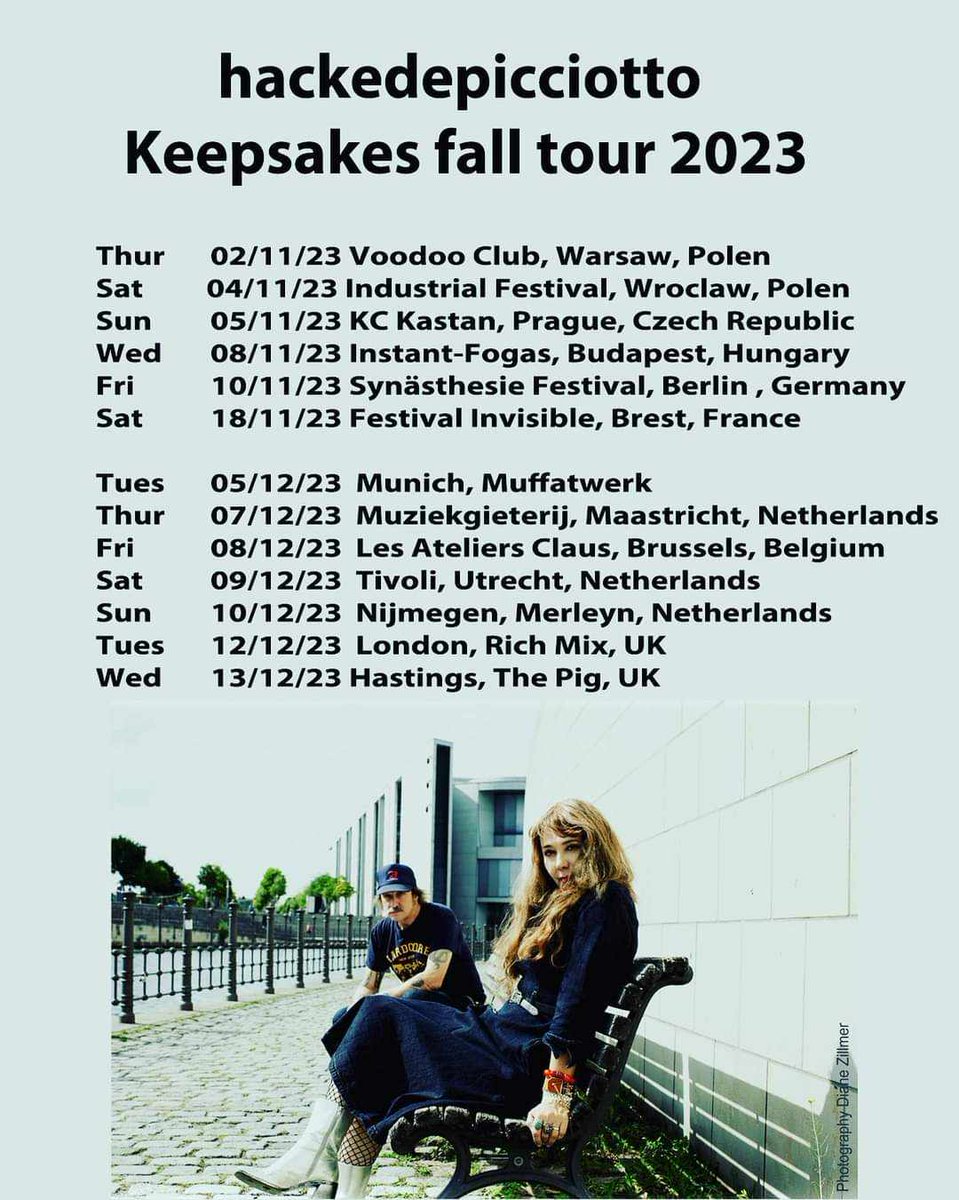 I'm very pleased to have been asked to perform a Kleistwahr set as support to hackedpicciotto in Hastings on 13 December. For those who don't know, hackedpicciotto is a duo of Alexander Hacke of Einstürzende Neubauten and Danielle Picciotto of Space Cowboys.