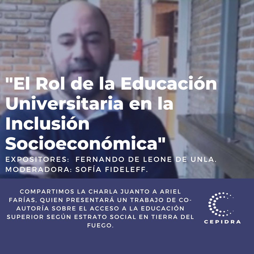 charla con Fernando de Leone! Exploramos juntos el rol de la educación Universitaria en la inclusión socioeconómica. 📚✨ con la participación de Ariel Farías
 ¡No te lo pierdas! 👀🔗youtube.com/live/MpOmHccFV…
#EducaciónSuperior #InclusiónSocioeconómica #TierraDelFuego #Cepidra