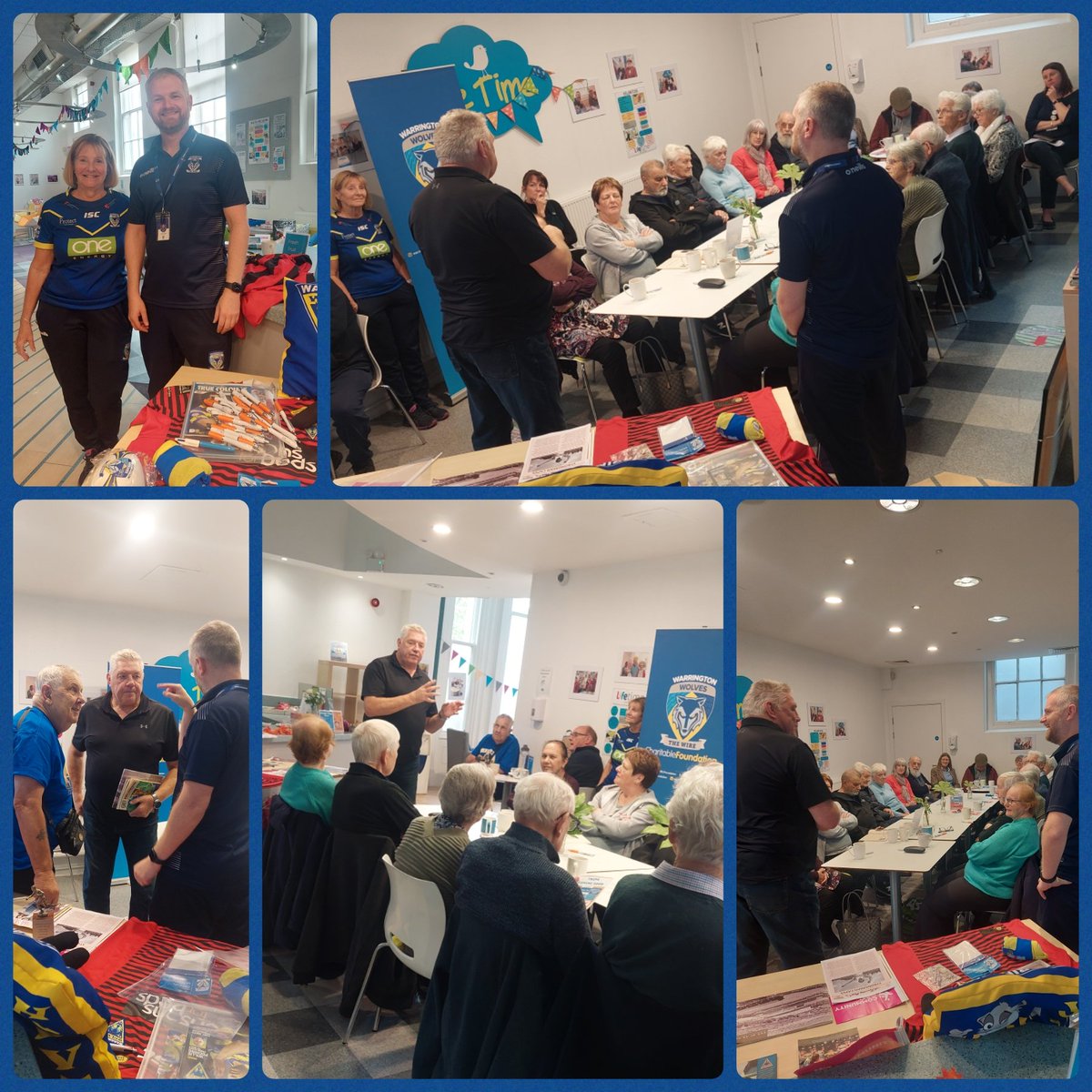 LifeTimeGateway's tweet photo. Our Lifetime Demntia Cafe were delighted to welcome The Warrington Wolves Foundation for the latest instalment of the In the Sheds rugby reminiscence project.

#lifetimewarrington @WWRLFoundation https://t.co/mS9IsPyCpN