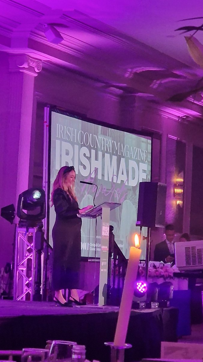 Fantastic start to the #IrishMadeAwards2023 - @KlaraHeron is positively glowing! A magic evening celebrating Irish craftsmanship at its best