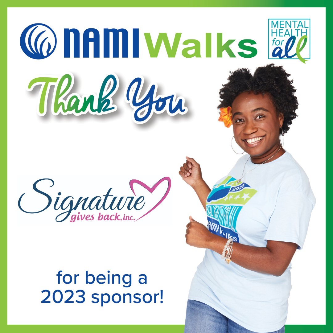 NAMI Broward County (@namibroward) on Twitter photo Thank you to <a href="/SignatureGB/">SignatureGivesBack</a> for becoming a Supporter Sponsor of NAMIWalks! #Together4MH Thank you to <a href="/SignatureGB/">SignatureGivesBack</a> for becoming a Supporter Sponsor of NAMIWalks! #Together4MH