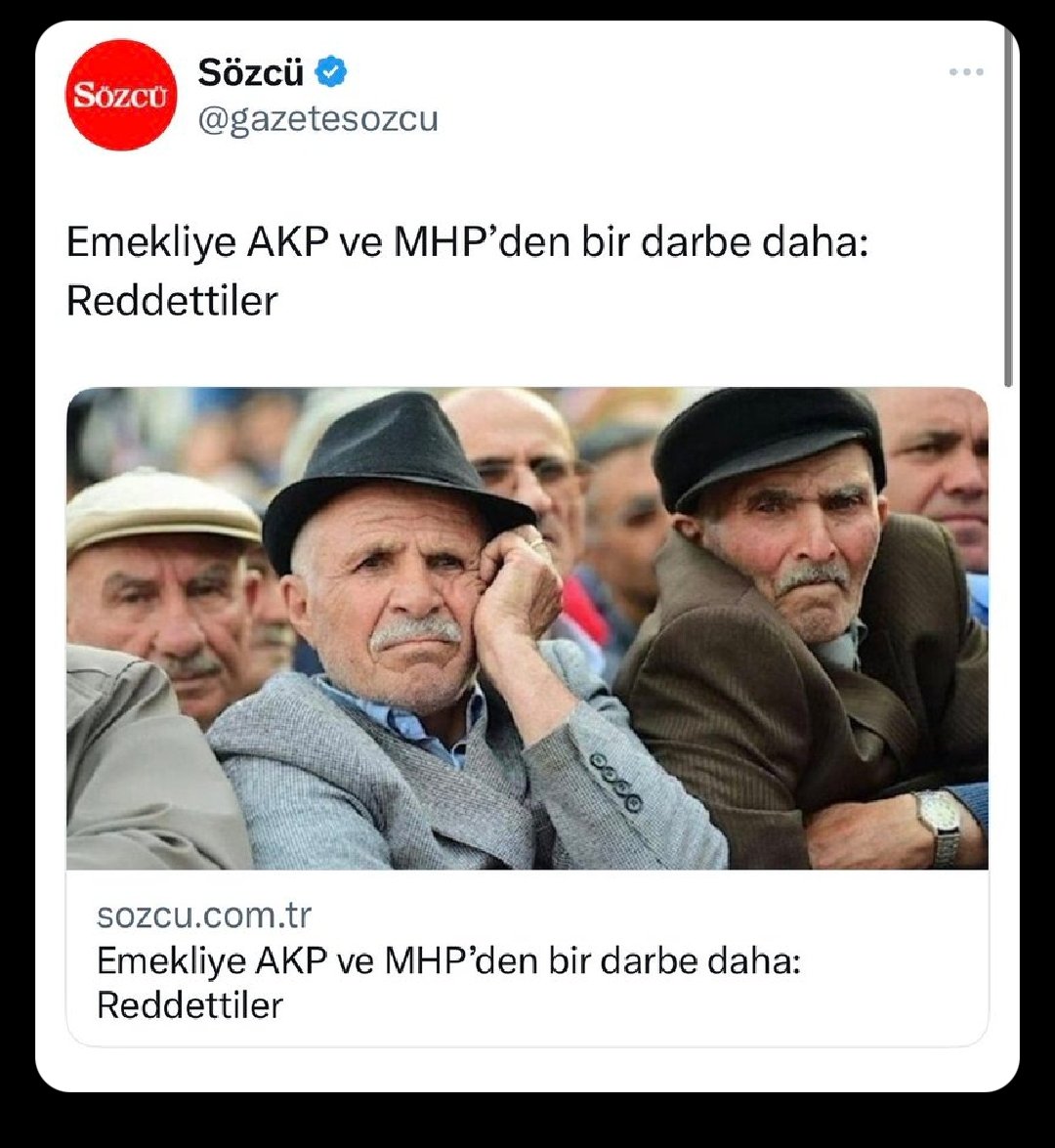 Ey #Emekli 

UYANDIN MI⁉️

Sen
Evet Sen

#Seçim den sonra
#Halay çeken

UYANDIN MI⁉️

Sen
Evet Sen

#KuruEkmek yer yine de
#OY VERİRİM diyen

UYANDIN MI⁉️

Seni bırak #AÇ bırakmayı
#ÖLÜM e TERK ETMİŞLERE

#OY vermeye DEVAM MI⁉️

Ey #Emekli ❗

UYAN kardeşim❗️

#EkimdeEmekliyeZam