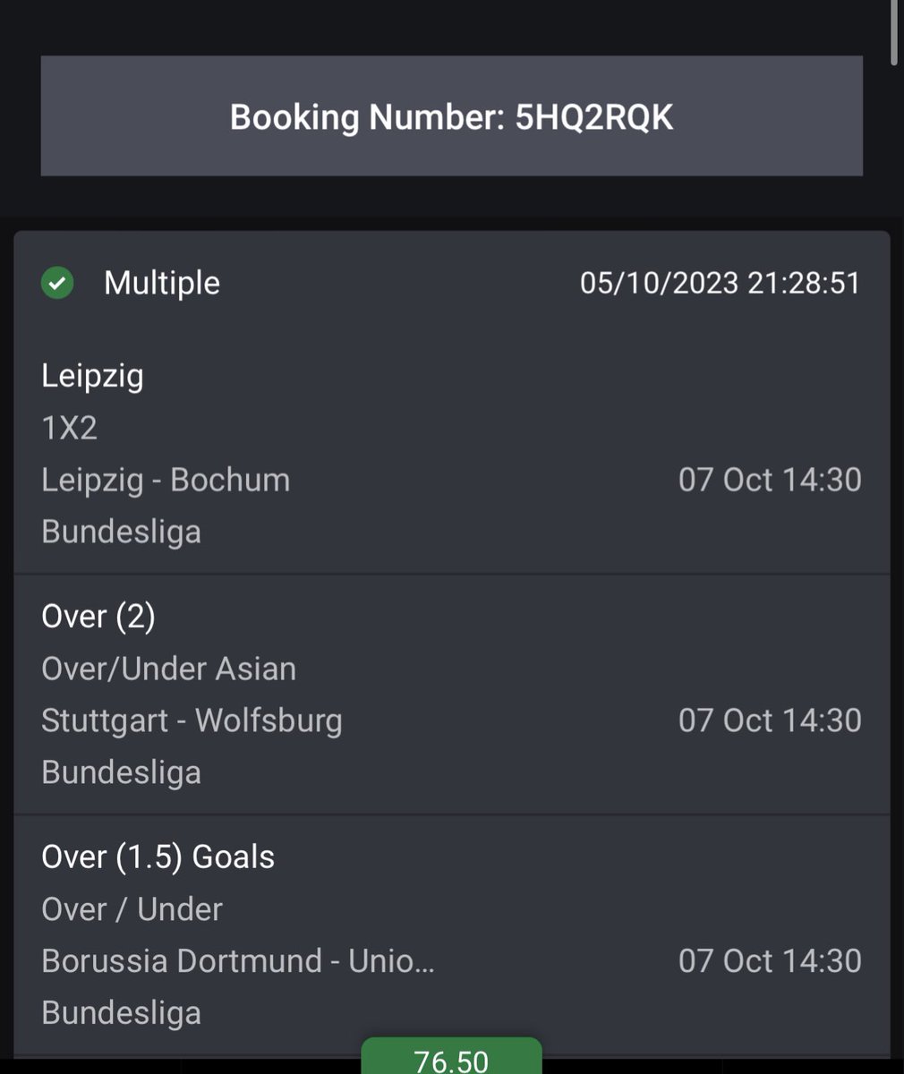 Bet9ja - 5HQ2RQK •• 76 odds for the weekend 🦋✌️
@Emmanuel_Tips @SHERLOCKODD @cindy_blog @joysucex_  

Like✅and retweet🔁 gamble responsibly🙏🙏 coming home