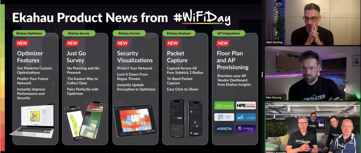 PacketDetective's tweet image. It&apos;s been a great #wifiday with @ekahau. Lots of new product announcements. Of course, the #packetcapture is my favorite. #PacketsAreEvidence Thanks @TracketPacer for advertising this event.