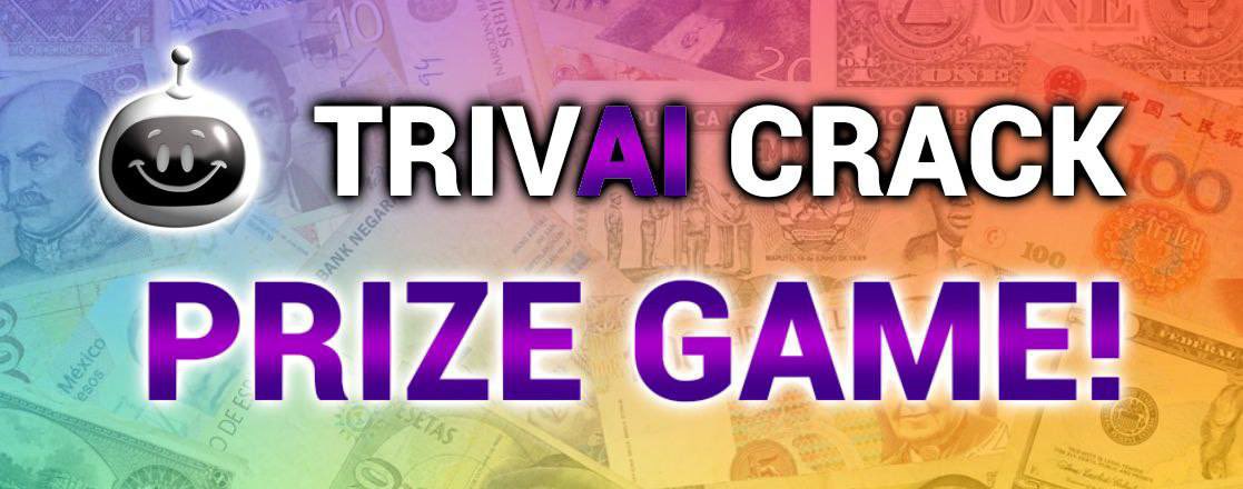 TrivAICrack's tweet photo. Next game in 10min! 

0.01 ETH to winner!

Join https://t.co/DhoTbPU8iD

#ETH #1000xgem #TriviaThursday https://t.co/5lvjh4aDlr