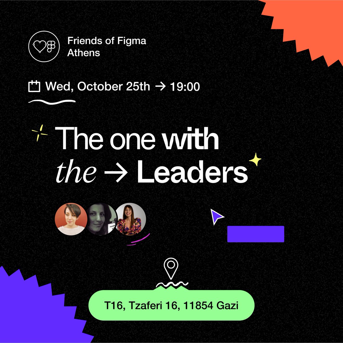 Friends, I've got some news to share!

We're dropping our next <a href="/fof_athens/">Friends of Figma, Athens</a> IRL meetup this month &amp; I can't hold back my excitement.

I'm happy to announce 3 top-tier women Design Leaders from 🇬🇷 that will show up to share insights on scaling teams, stakeholder buy-ins &amp; beyond👇