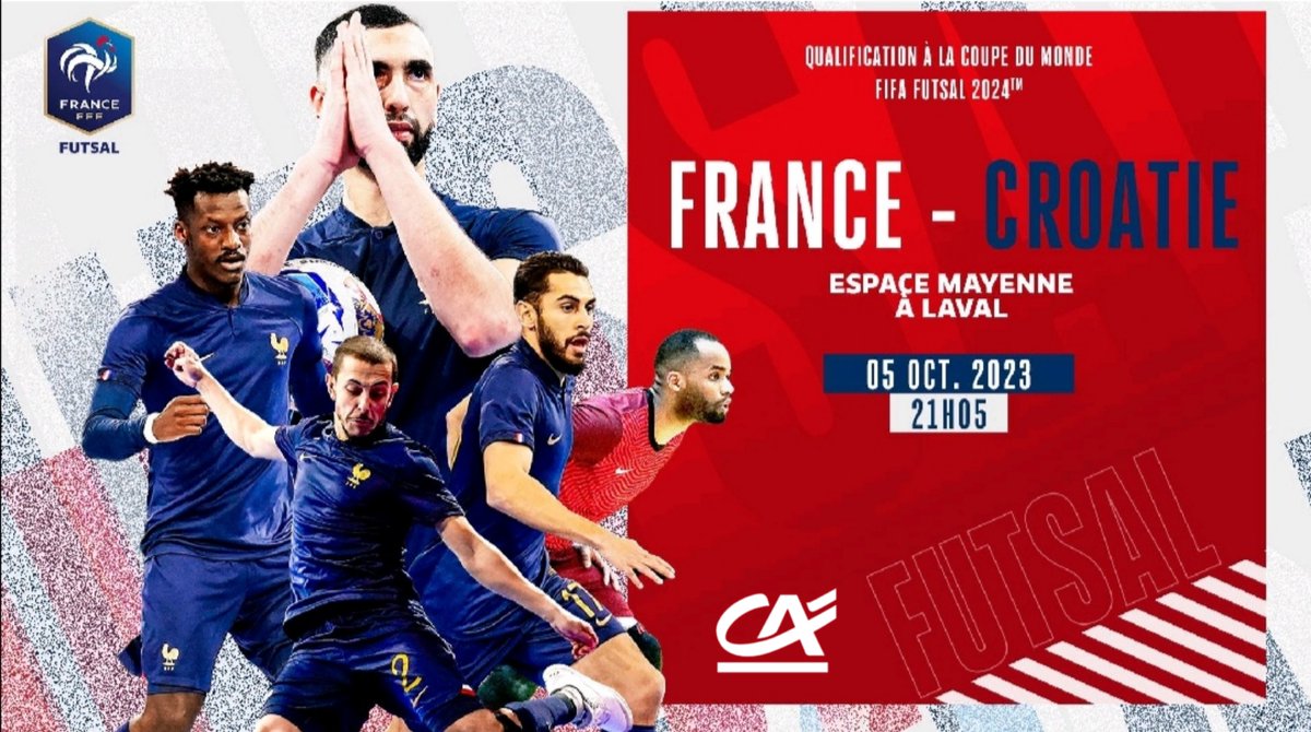 Ce soir l'Équipe de France de futsal est à l'Espace Mayenne pour le match France-Croatie. Et c'est avec le <a href="/CAAnjouMaine/">Crédit Agricole Anjou Maine</a> bien sûr !
#futsal #equipedefrance #francecroatie #creditagricole #fff #laval #mayenne <a href="/tousuncotefoot/">OnaTousunCôtéFoot ⚽️</a>