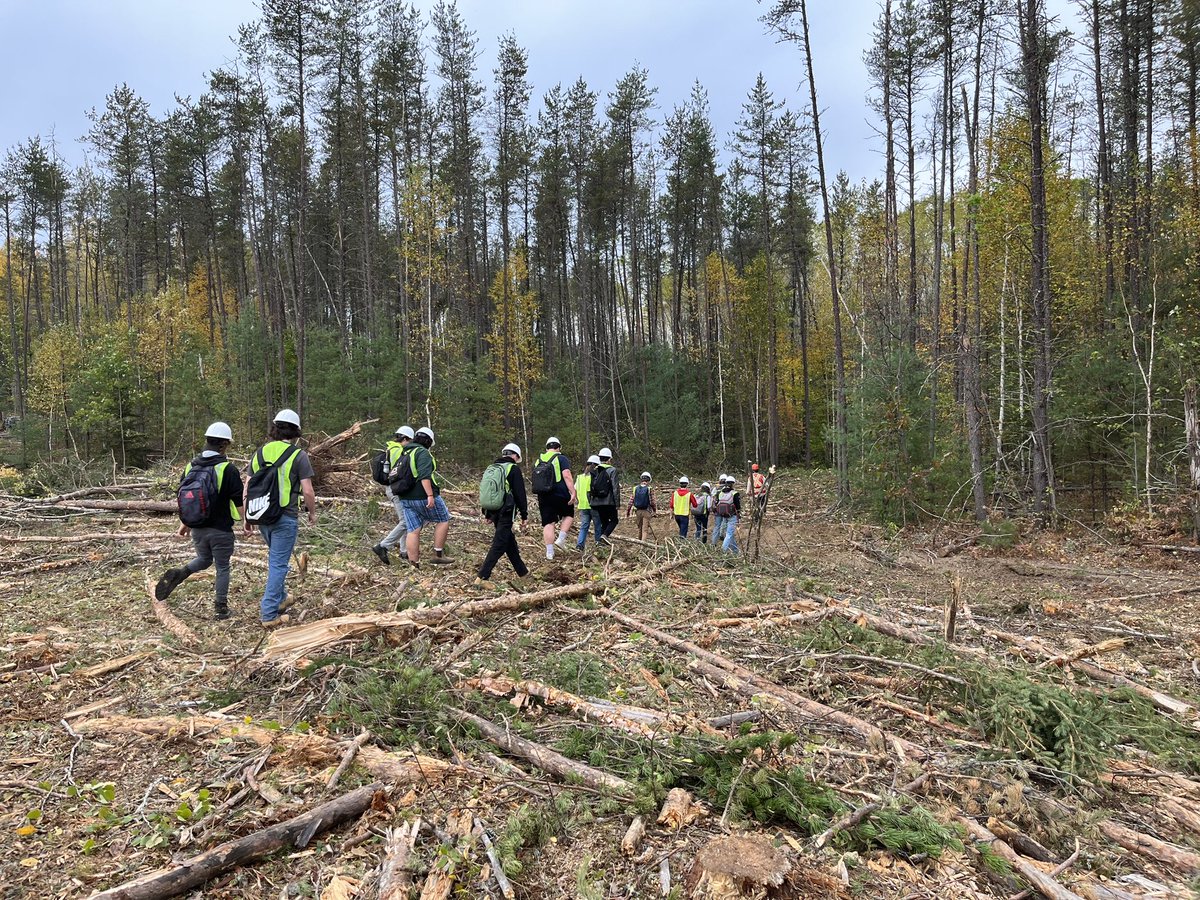 175 years of forestry and pole peeling wisdom from H. Shaw &amp; Sons in Petawawa today. @RCDSB #constructionshsm. MCS thanks you!