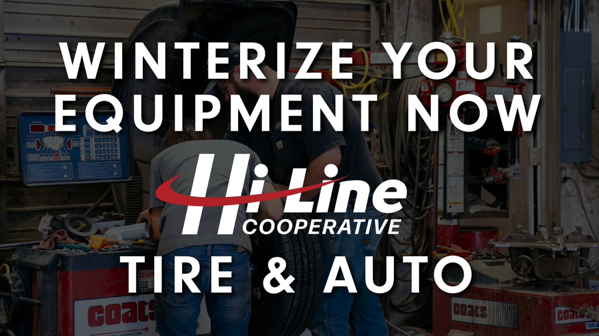 HiLine_Coop's tweet photo. Hi-Line Tire &amp; Auto is here to winterize your vehicles and keep you on the road this winter! Visit https://t.co/pKeJcwe4Sf to find our Tire &amp; Auto locations and hours! #hiline #cooperative #farm #farmers #employees #nebraskafarms #nebraska #agronomy #agronomist #agronomyservice https://t.co/OsFFZfDPSL