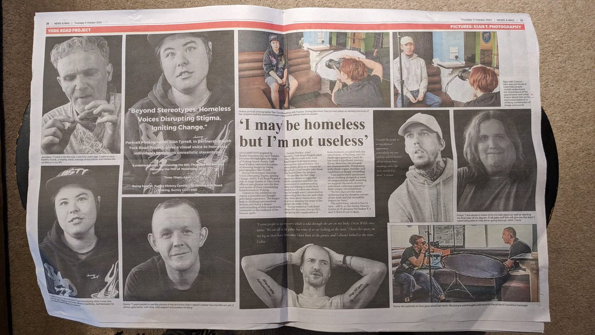 What an incredibly powerful message, delivered through the lens of photographer <a href="/SianTPhoto/">Sian Tyrrell</a> for homeless charity <a href="/YorkRoadProject/">York Road Project</a>! You must see this amazing spread in <a href="/Woking_NewsMail/">Woking News & Mail</a> a #Surrey local paper still hitting above its weight💪