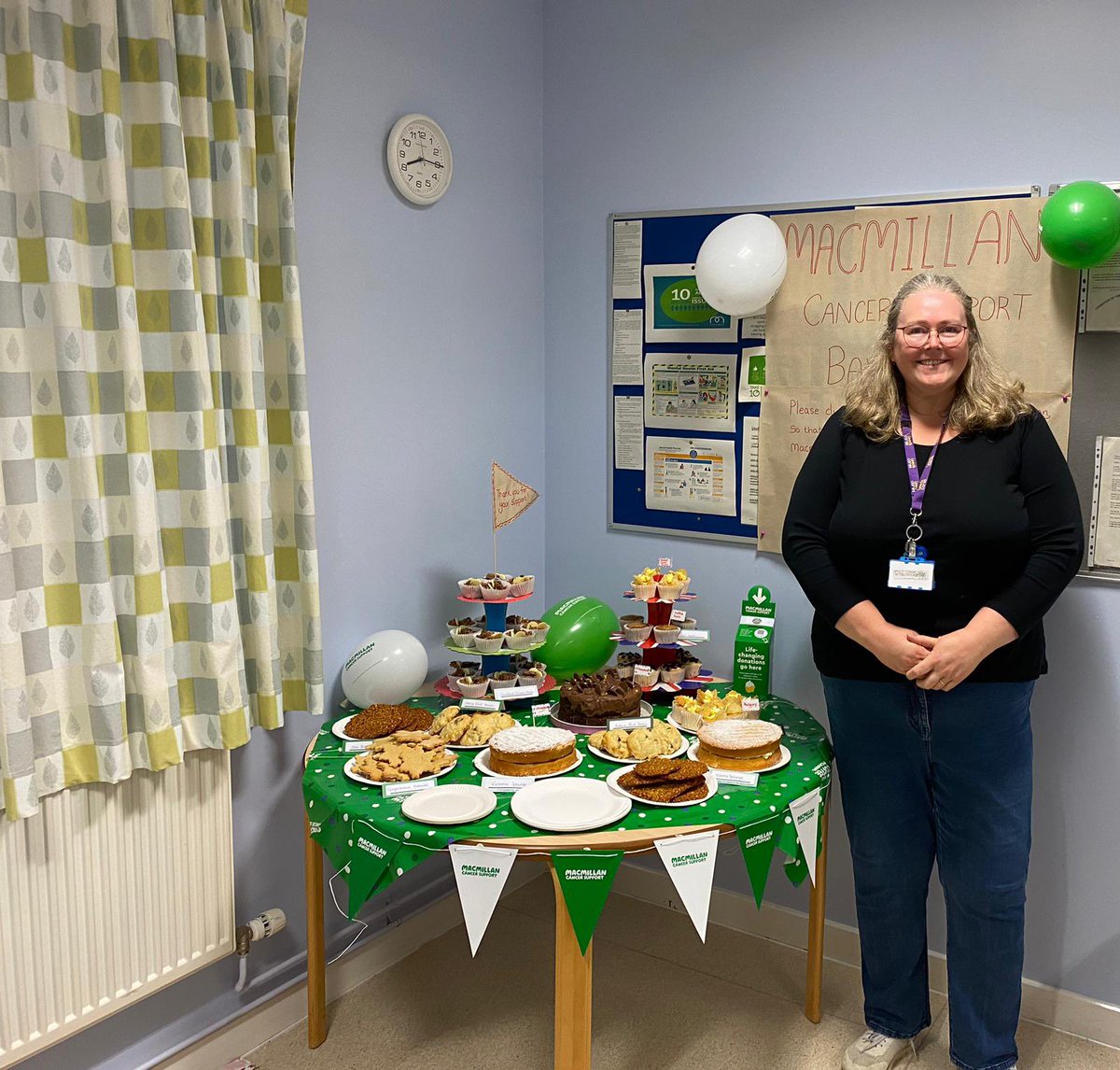 WharfedaleOPD's tweet photo. Well done Staff Nurse Caroline Bailey @WharfedaleOPD @LeedsHospitals for organising a brilliant bake sale for @macmillancancer and has raised over £500 for such a great cause. 💚🍰💚🍰👏🏻👏🏻👏🏻❤️ https://t.co/HFSARsKeev