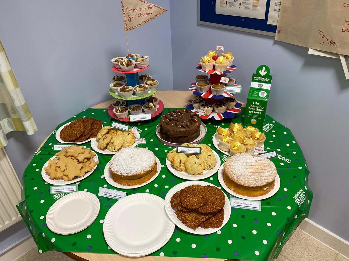 WharfedaleOPD's tweet photo. Well done Staff Nurse Caroline Bailey @WharfedaleOPD @LeedsHospitals for organising a brilliant bake sale for @macmillancancer and has raised over £500 for such a great cause. 💚🍰💚🍰👏🏻👏🏻👏🏻❤️ https://t.co/HFSARsKeev