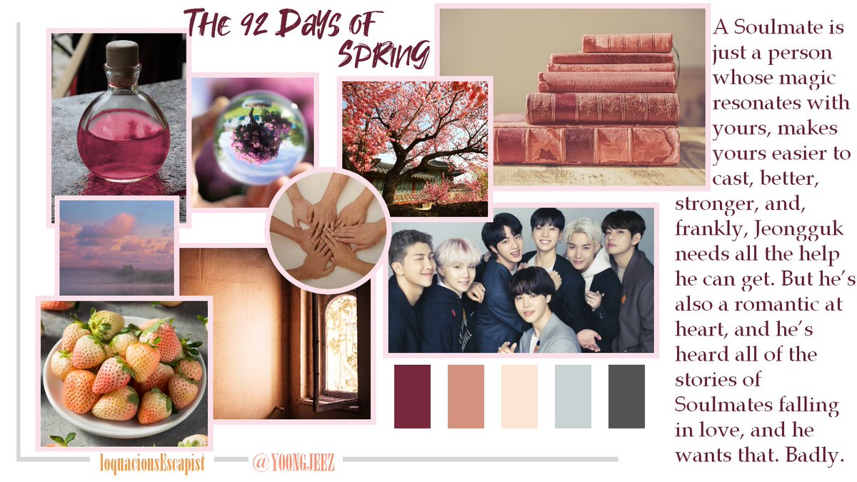 yoongjeez's tweet photo. The 92 Days of Spring

🪄 ot7
🪄 E
🪄 73k
🪄 fluff, light angst, magic, soulmates, jk as narrator, house renovation as a ~metaphor~
🪄 written for @ot7magicfest 

link in the description! https://t.co/svGIGqirzS