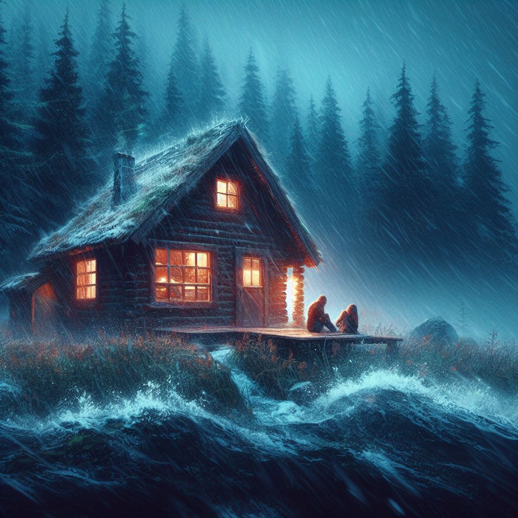vss_by_AI's tweet photo. Amidst the roaring storm, their cabin in the woods felt #cosy, a sanctuary where love and warmth defied the raging tempest outside.
#vss365 https://t.co/SszepxIl5O