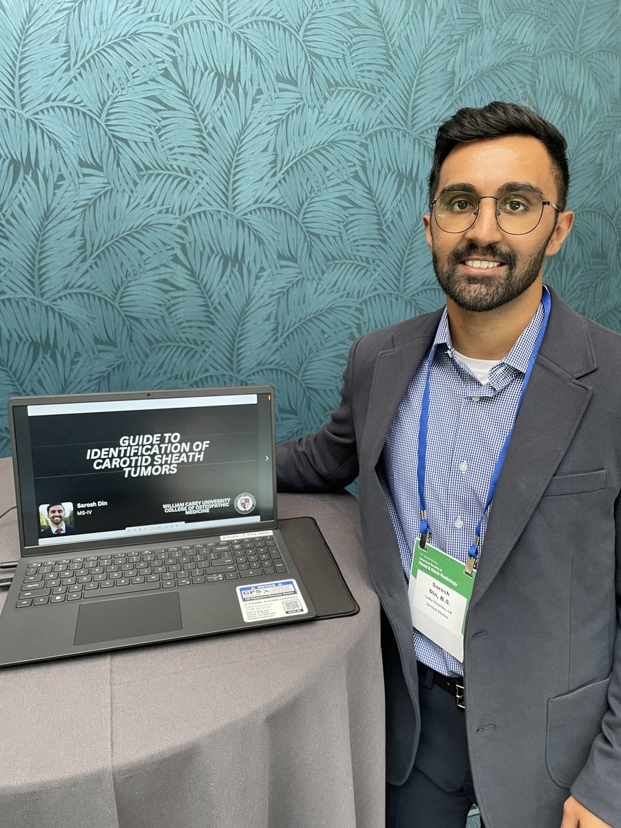 Research_WCUCOM's tweet photo. So excited to see our own OMS IV student, @SaroshDin, making @WCUCOMDO proud while presenting his research at the American Society of Head and Neck Radiology meeting in September. https://t.co/D6s436eDey
