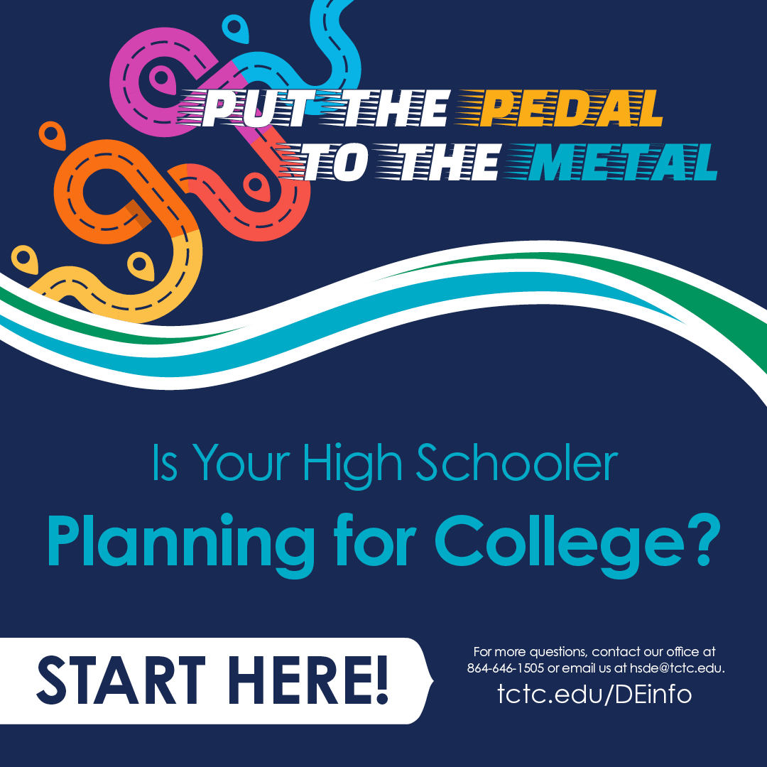Pendleton High students and parents, you are invited to attend one of Tri-County's Dual Enrollment Info Sessions.  Info will be provided concerning all dual enrollment opportunities, student support services offered, and overall planning for post-secondary options and success.