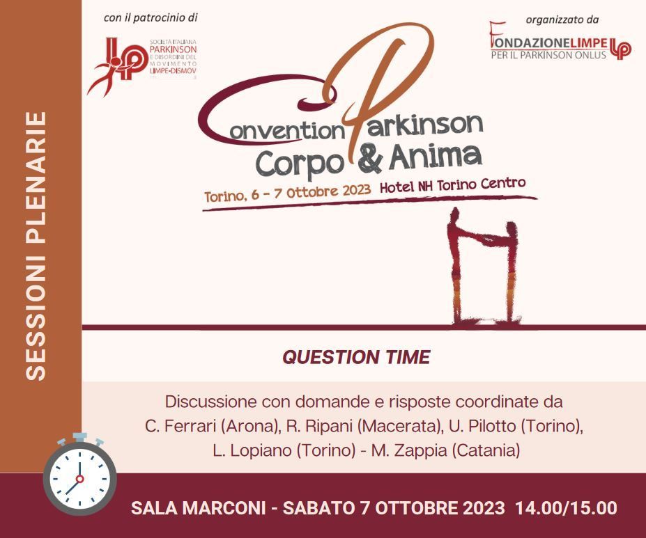 𝐅𝐎𝐂𝐔𝐒 𝐎𝐍 
👇     
𝐐𝐮𝐞𝐬𝐭𝐢𝐨𝐧 𝐓𝐢𝐦𝐞 
𝐂𝐎𝐍𝐕𝐄𝐍𝐓𝐈𝐎𝐍 “𝐏𝐚𝐫𝐤𝐢𝐧𝐬𝐨𝐧: 𝐂𝐨𝐫𝐩𝐨 &amp; 𝐀𝐧𝐢𝐦𝐚” 

𝟔/𝟕 𝐎𝐭𝐭𝐨𝐛𝐫𝐞 𝟐𝟎𝟐𝟑 
#parkinson #corpoeanima #convention #fondazionelimpe #congress #parkinsondesease
