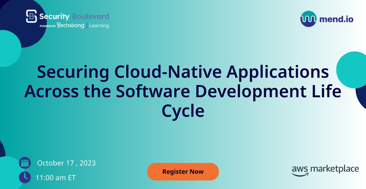 Mend_io's tweet photo. Join experts Omer Dahan and Faisal Pias for a discussion on how you can 🔒 remediate the growing risk of ☁️ cloud-based applications in this webinar from @securityblvd ➡️ https://t.co/iirNnSOGcn

#MendIt #MendTogether https://t.co/vjMAsD9QaE