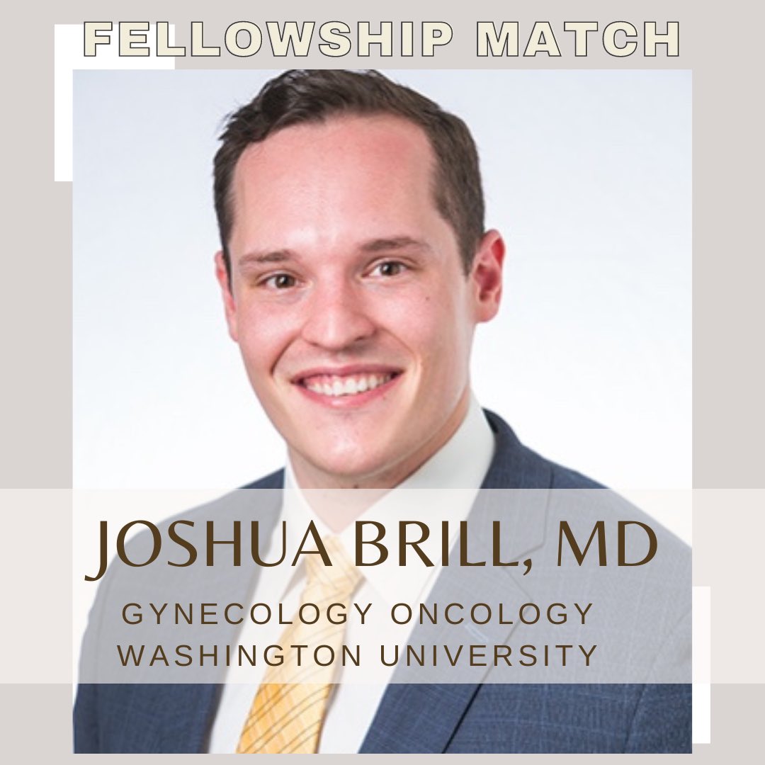 Congrats to one of our current chiefs Dr Brill on his Gynecology Oncology Match! he matched at <a href="/WashU_OBGYN/">WashU Medicine OBGYN</a> &amp; we are so proud! 

<a href="/SGO_org/">SGO</a> #gynonc #fellowshipmatch