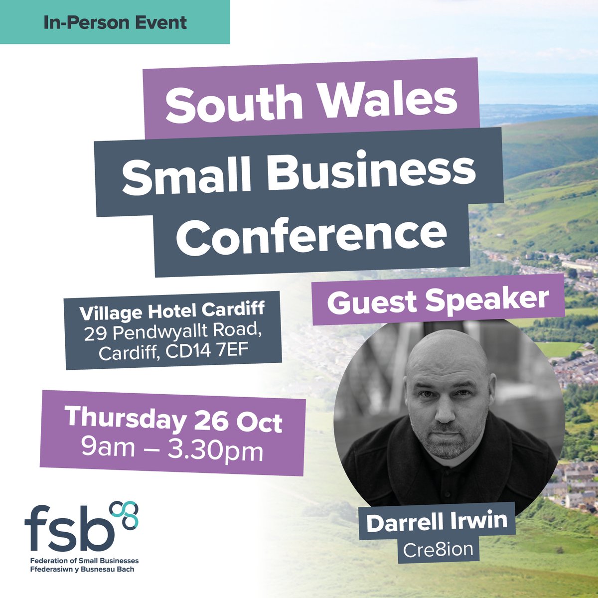 FSBSouthWales's tweet photo. 📣 𝗦𝗣𝗘𝗔𝗞𝗘𝗥 𝗣𝗥𝗢𝗙𝗜𝗟𝗘 📣

𝗗𝗮𝗿𝗿𝗲𝗹𝗹 𝗜𝗿𝘄𝗶𝗻, 𝗖𝗿𝗲𝟴𝗶𝗼𝗻 

🗨️ “𝗕𝘂𝗶𝗹𝗱𝗶𝗻𝗴 𝗣𝘂𝗿𝗽𝗼𝘀𝗲𝗳𝘂𝗹 𝗕𝗿𝗮𝗻𝗱𝘀”

Book your place at our #FSBSWconf23 and let Darrell help you create a strong brand identity for your business.

🔗 https://t.co/TQDk6ixd4c https://t.co/wTyBrAuZu9