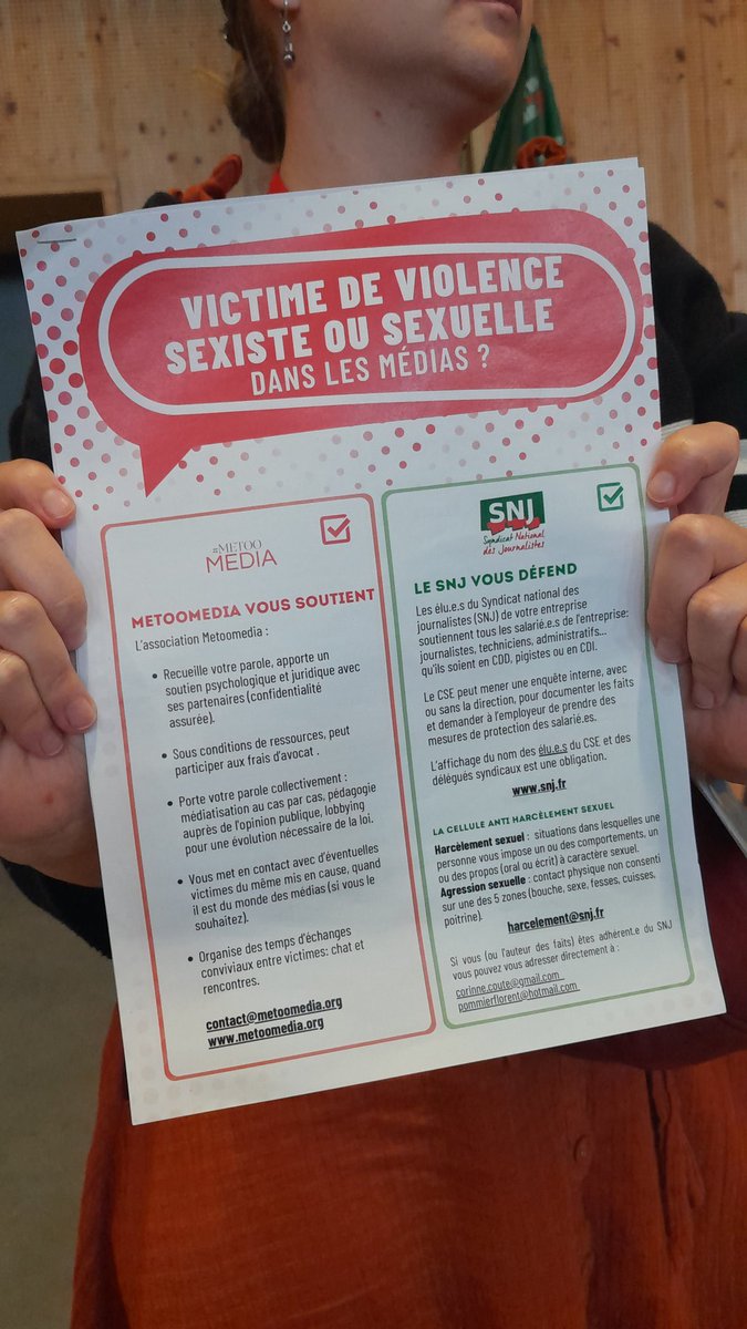 SNJ_AEFinfo's tweet image. ✊️ Le SNJ mobilisé contre les violences sexistes et sexuelles, aux côtés de @MeTooMedia_ !

Document bientôt disponible sur le site du SNJ