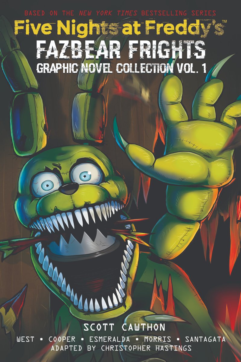 JeffShake's tweet photo. Holy flipping cow! I just check the #NYTBSL  after my lunch today. I was so pleasantly surprised to see we’ve got both the #8 and #10 spots! #BookDesign #GraphicNovels #Horror #FiveNightsAtFreeddys 
https://t.co/mBp8r6PLOx https://t.co/attSY9nM4s