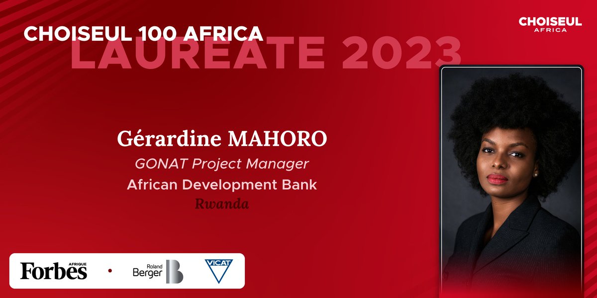 Fière d’être dans le classement #Choiseul100Africa parmi les jeunes dirigeants africains appelés à jouer un rôle majeur dans le développement économique du continent. 
Des décideurs de 40 ans et moins ayant l’ambition de porter l’Afrique à son plus haut niveau <a href="/ChoiseulAfrica/">Choiseul Africa</a>