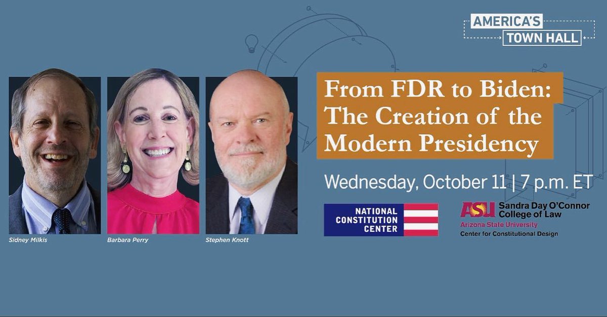 Join the Center for Constitutional Design and the National Constitution Center for a virtual conversation about the modern American presidency.  Register here: constitutionaldesign.asu.edu/.../from-fdr-t…