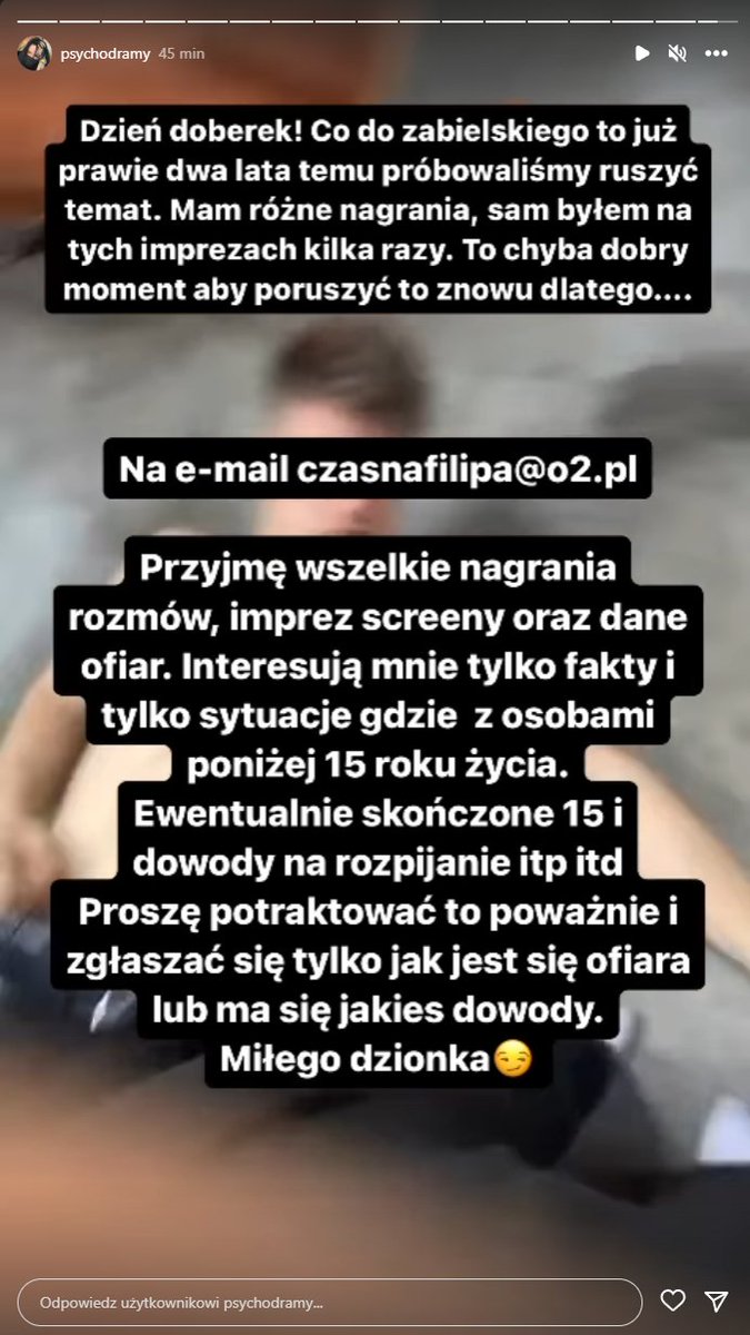 Trypl3X's tweet photo. Psychotrop rozpoczyna poszukiwanie ofiar Filipa Zabielskiego, na którego imprezach miałyby być rozpijane osoby poniżej 15 roku życia jak i lekko powyżej.
#Pandoragate https://t.co/7CtANxwVX9