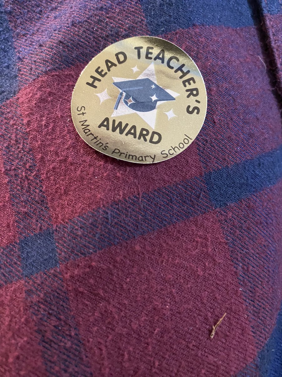 That moment after I’ve spent the best part of an hour on teams to my manager, colleagues, and members of my team , that’s it’s pointed out that I must have tried very hard today, in order to be awarded the Head Teacher’s award. 

<a href="/SarahLouiseSta1/">Wkd blue</a>  1
Brockers 0