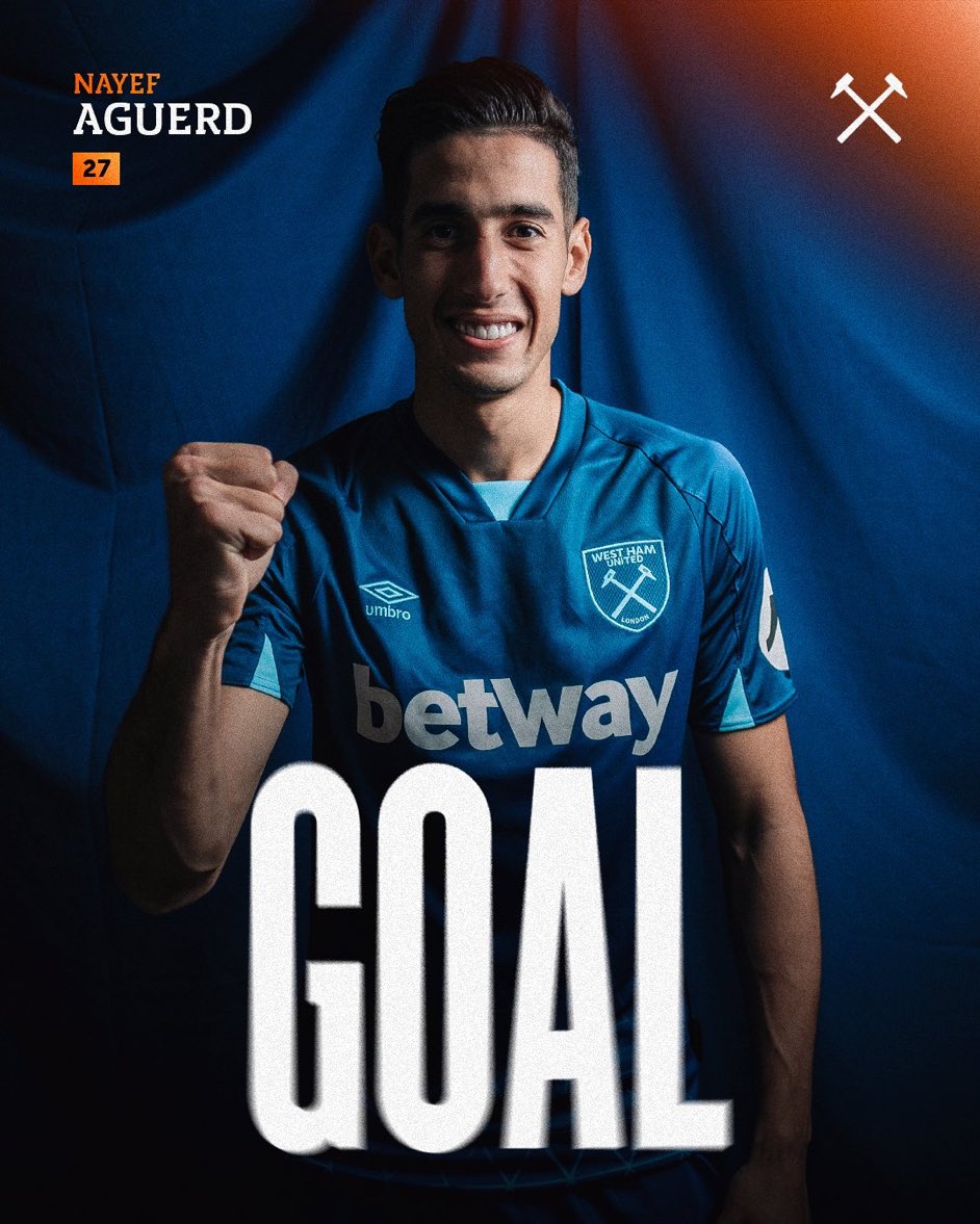 WestHamStreet's tweet photo. Aguerd restores our lead! 🇲🇦
#SCRWHU 1-2 (66) https://t.co/nSwIrr2Odr