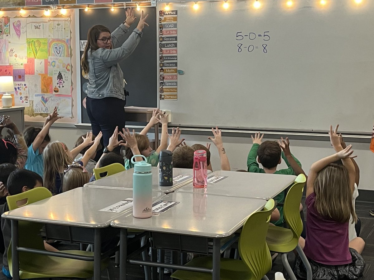 Exciting things are happening during 1st grade math! Using number sense and patterns to help solve subtraction problem. #improvingmath #mathisfun <a href="/SPHBulldogs/">Sporting Hill Elem.</a>