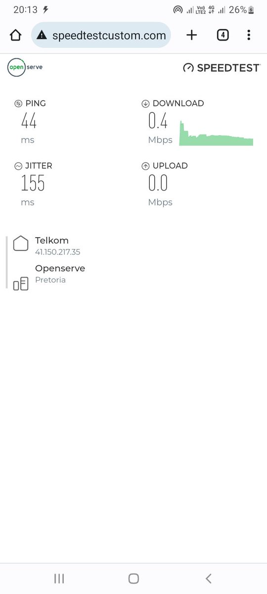 DikweMat's tweet photo. @TelkomZA is this the kind of speed I'm paying for? https://t.co/ZsOz2MEilz