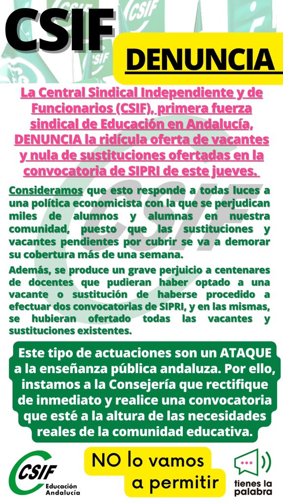 CSIF Educación Andalucía tweet media