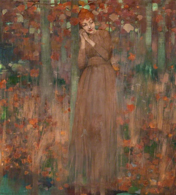 'Fall, leaves, fall; die, flowers, away;
Lengthen night and shorten day;
Every leaf speaks bliss to me
Fluttering from the autumn tree...'
Emily Brontë
#NationalPoetryDay2023 
(Pic: Autumn by George Henry)