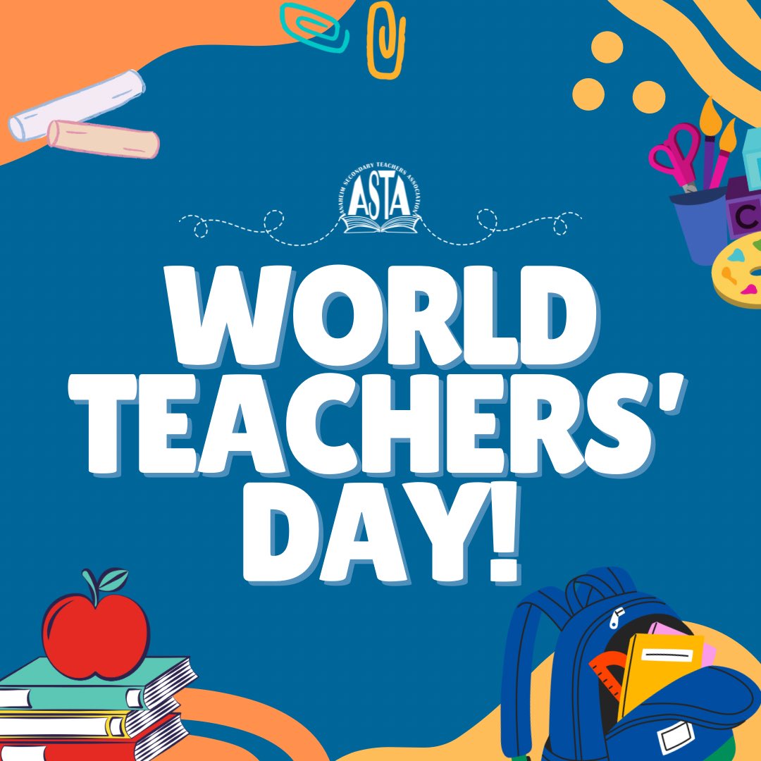 ASTAAnaheim's tweet photo. Happy #WorldTeachersDay! Thank you to all of the amazing ASTA members and teachers worldwide who make a daily difference in the lives of their students! #WeAreASTA #WeLoveTeachers https://t.co/MUjjhXpeju
