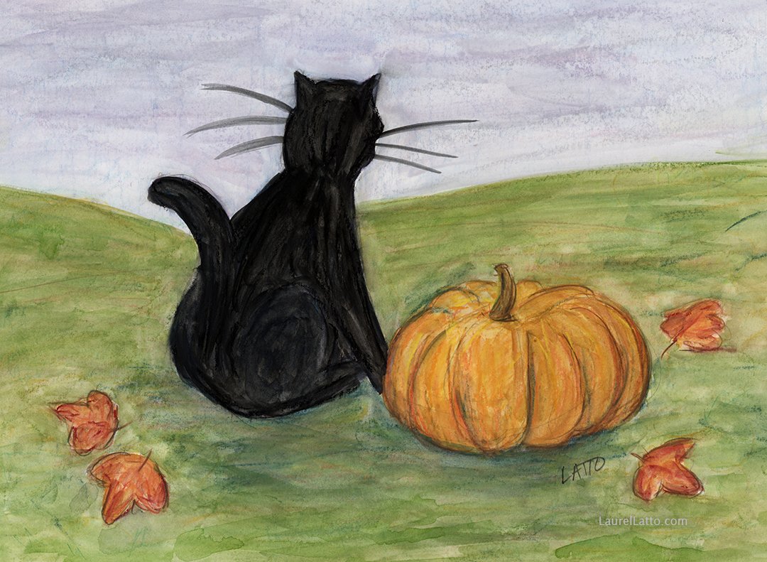 Day 3 SCBWI Artober challenge is “autumnal”. It was inspired when I saw my black kitty sitting next to an orange pumpkin. Created using watercolor pencils with pastels.

#autumn #fallcolors #blackcat #blackcats #scbwiArtober2023 #artober #scbwiillustrators #scbwiArtober #cats