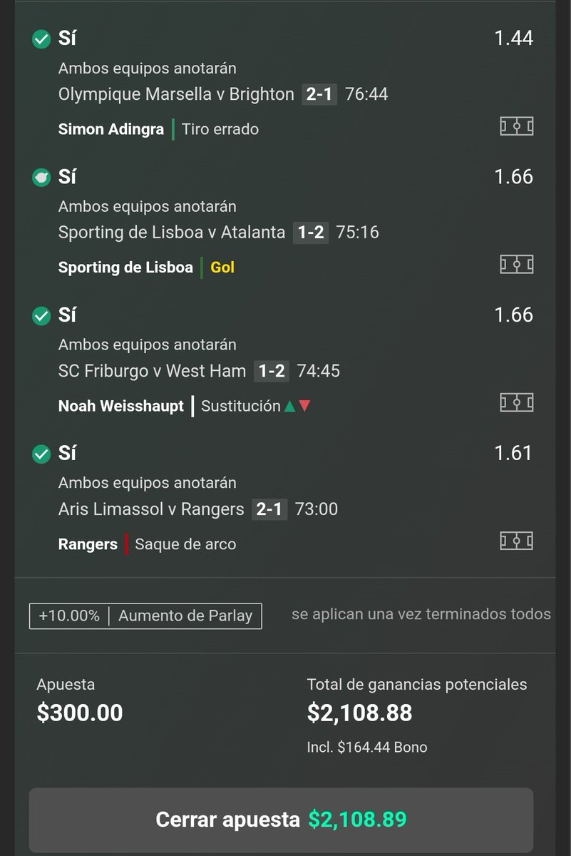 GomezTri's tweet photo. #Parlay ganado en la #UefaEuropaLeague 🤑🤑🤑 https://t.co/PIIAHzlkyr