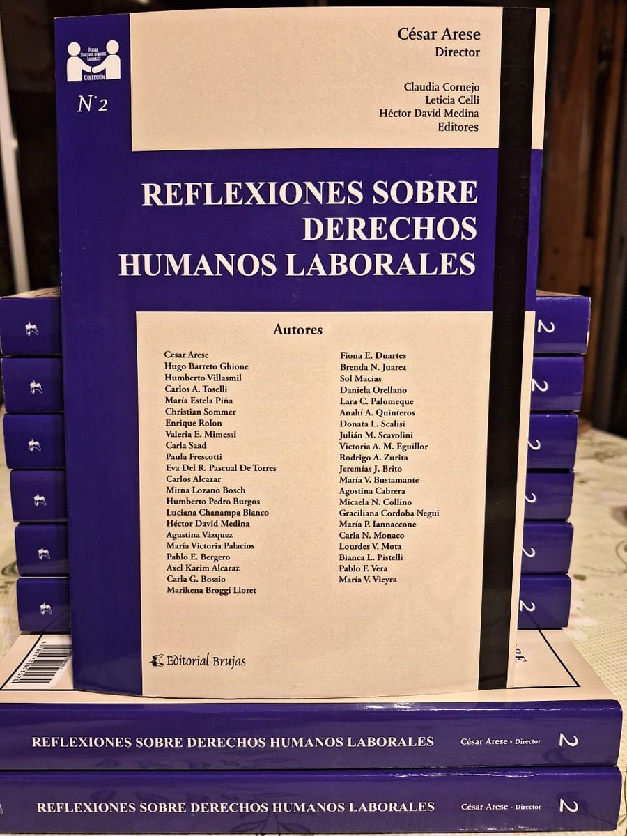 Libro "Reflexiones sobre derechos humanos laborales", AAVV, Arese, César (Dir.) Ed. Brujas, Cba. 2023, 450 p. ¿Cómo adquirirlo? EDICION GRÁFICA:
editorialbrujas.com.ar/libros/detalle…
articulo.mercadolibre.com.ar/MLA-1521781842…...
EDICIÓN DIGITAL: …liotecadigital.editorialbrujas.com.ar/.../refl...