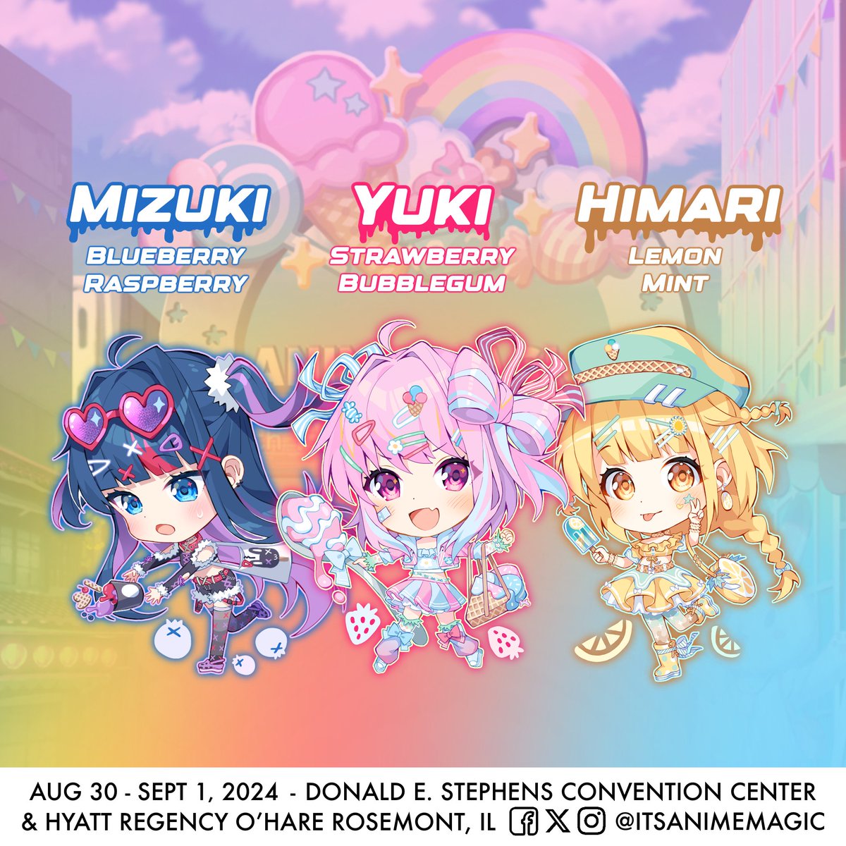 LET'S PARTY! 🎉✨

2024 marks Anime Magic!’s 5th anniversary. To celebrate this milestone, we wanted a theme that reflects what AM! is all about; we’re over the top, fun, and colorful!

Join us in this special part of our history- grab your invitation (AKA badge) today!